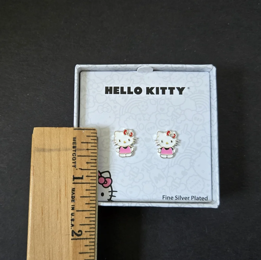 Hello Kitty Sanrio Pink and White Earrings